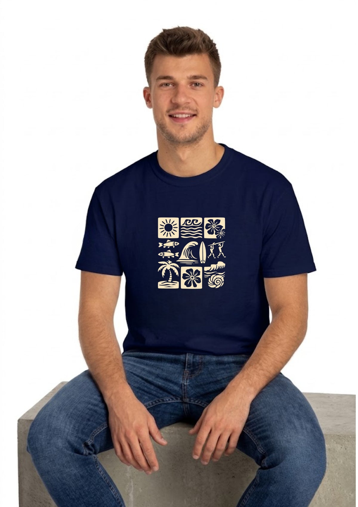 Summer Vibes Icon Graphic Regular T-Shirt | 180 GSM | 100% Cotton