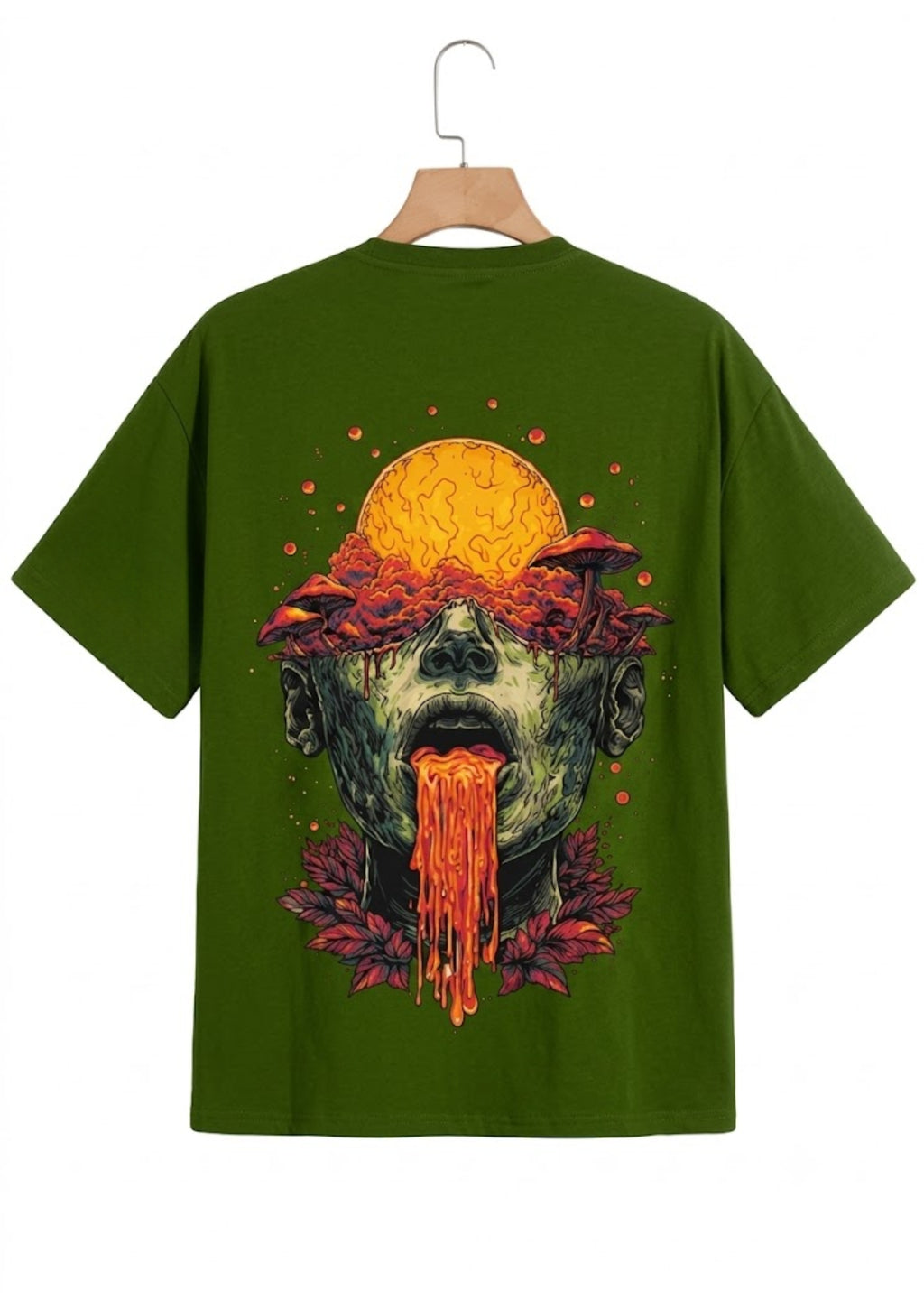 Psychedelic Sun Skull Graphic Oversized T-Shirt | 220 GSM | 100% Cotton