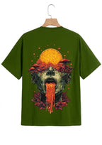 Psychedelic Sun Skull Graphic Oversized T-Shirt | 220 GSM | 100% Cotton
