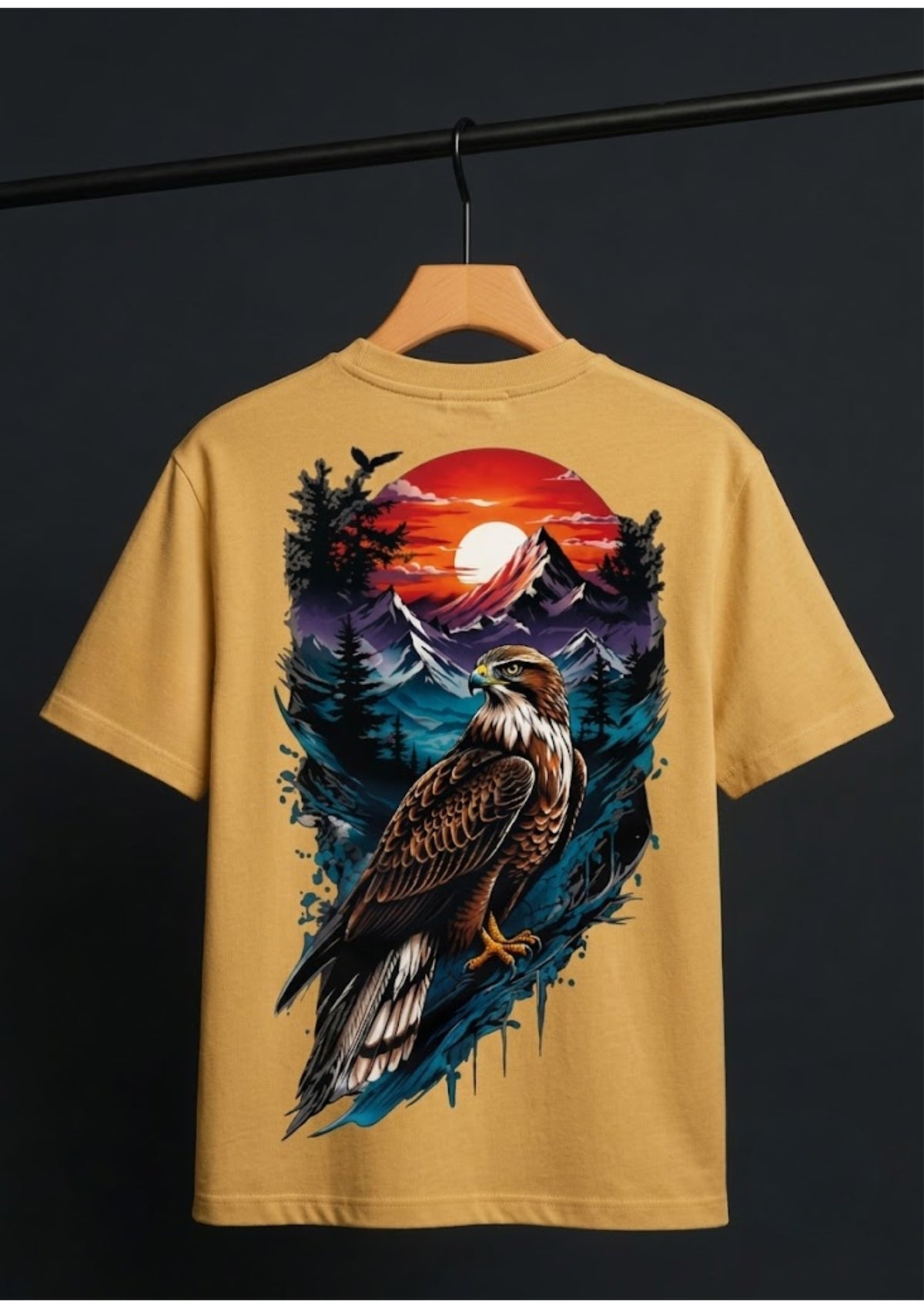 Eagle Mountain Sunset Graphic Oversized T-Shirt | 220 GSM | 100% Cotton