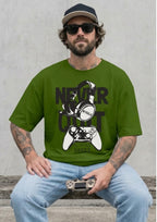 Never Quit Gaming Graphic Oversized T-Shirt | 220 GSM | 100% Cotton