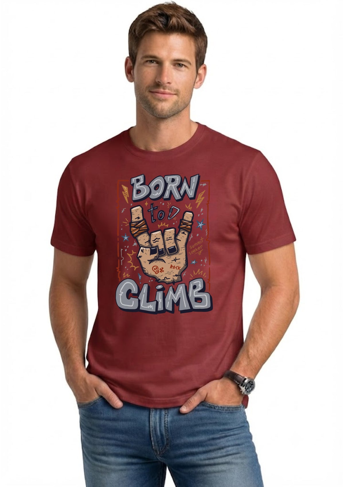 Born to Climb Regular T-Shirt | 180 GSM | 100% Cotton