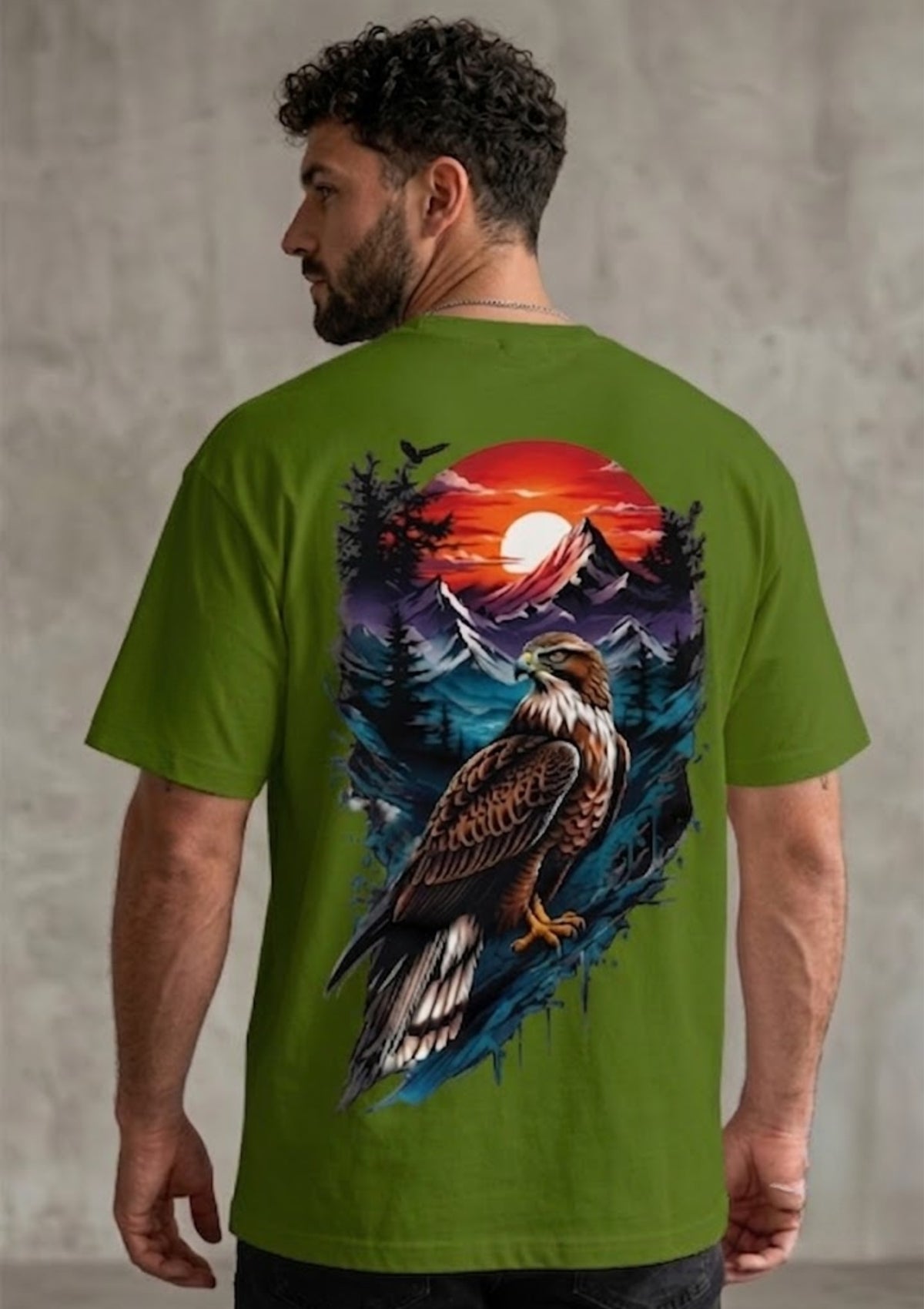 Eagle Mountain Sunset Graphic Oversized T-Shirt | 220 GSM | 100% Cotton