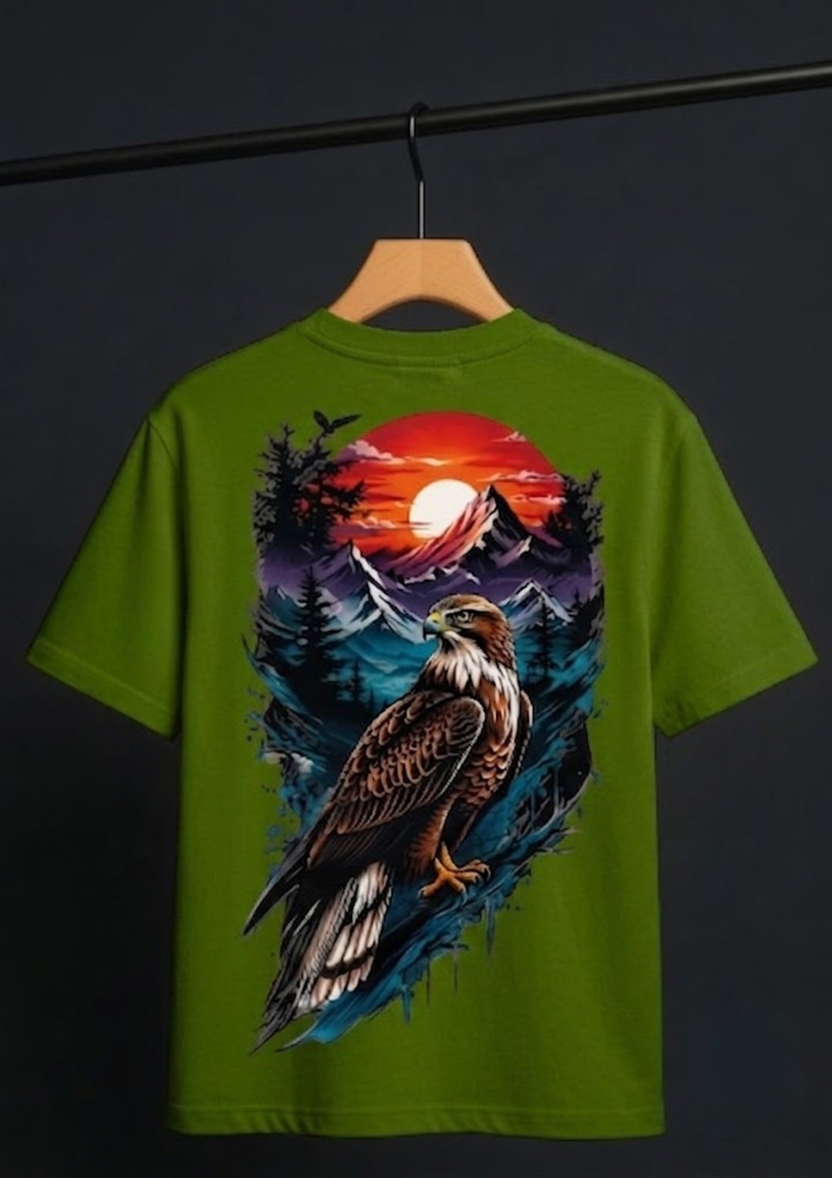 Eagle Mountain Sunset Graphic Oversized T-Shirt | 220 GSM | 100% Cotton