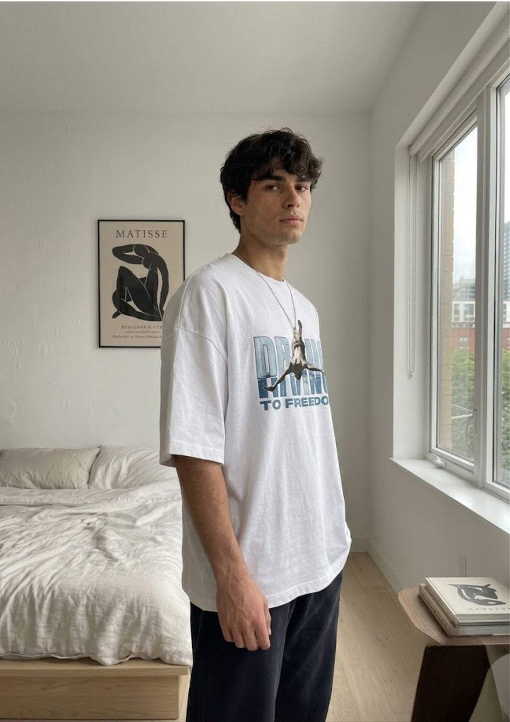 Diving To Freedom Graphic Oversized T-Shirt | 220 GSM | 100% Cotton