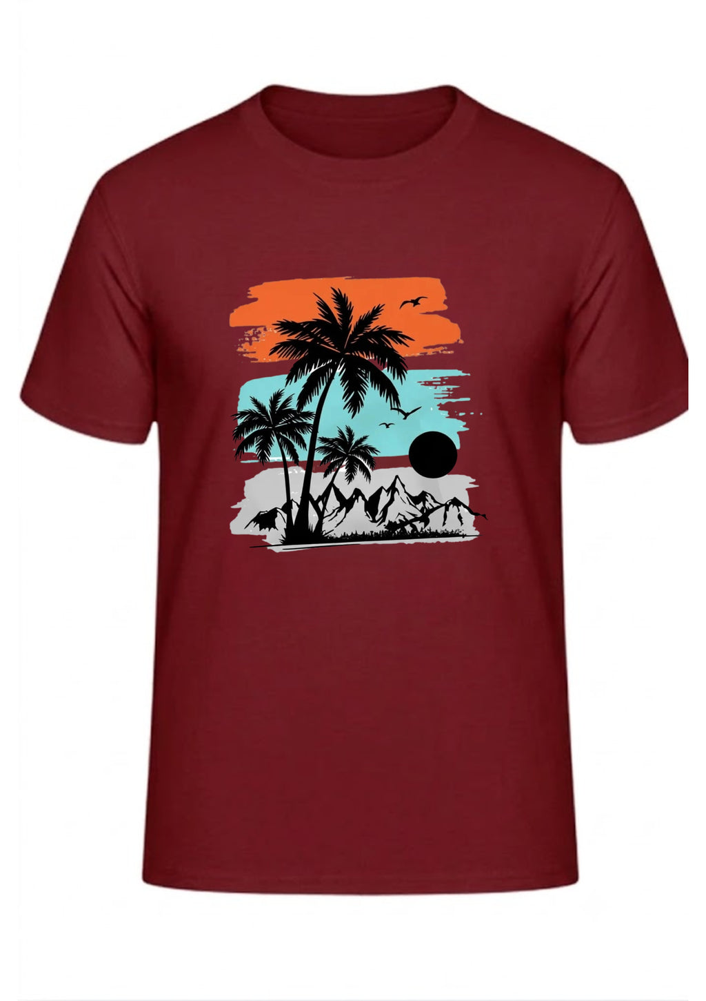 Beach Coconut Tree Regular T-Shirt | 180 GSM | 100% Cotton
