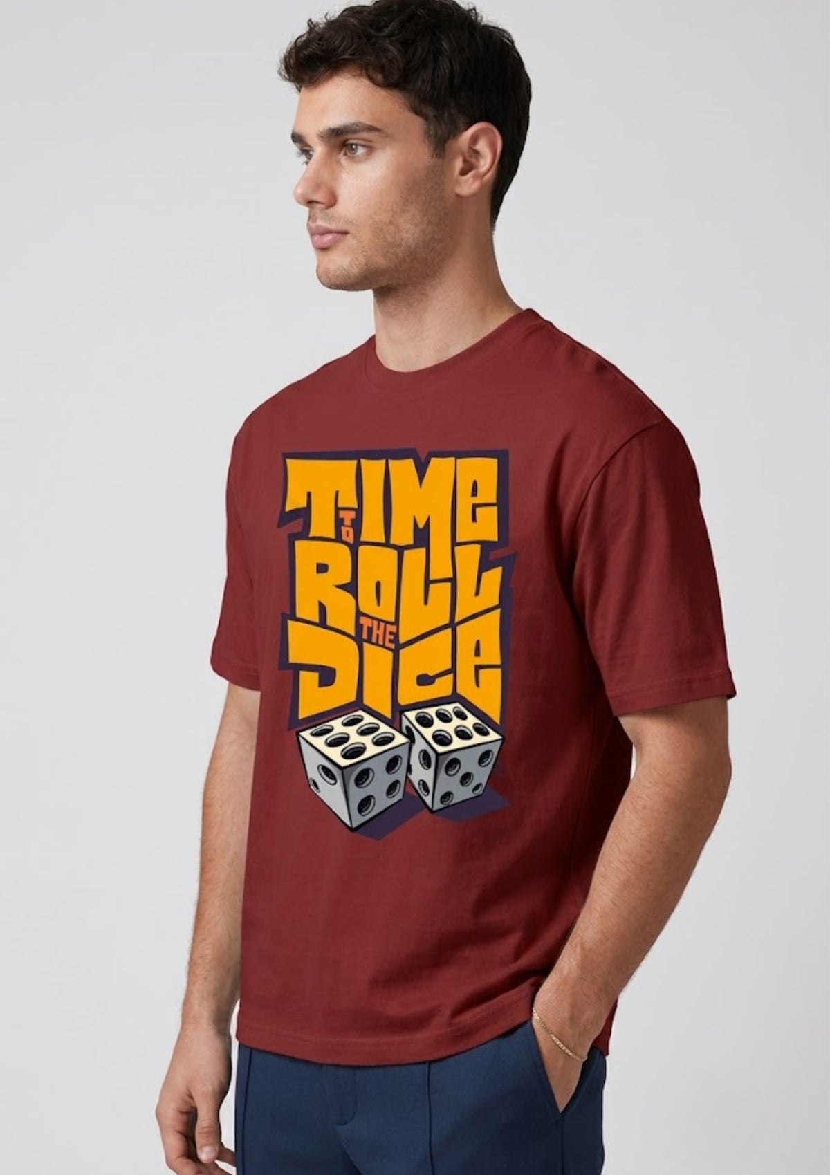 Time to Roll the Dice Regular T-Shirt | 180 GSM | 100% Cotton