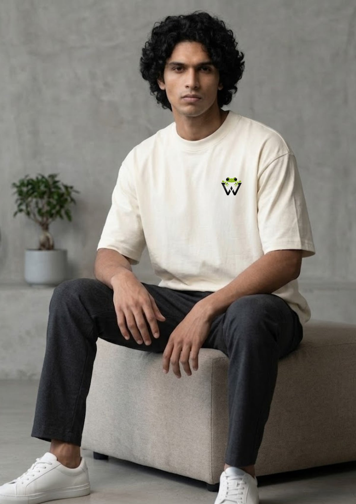 Deer Floral Graphic Oversized T-Shirt | 220 GSM | 100% Cotton
