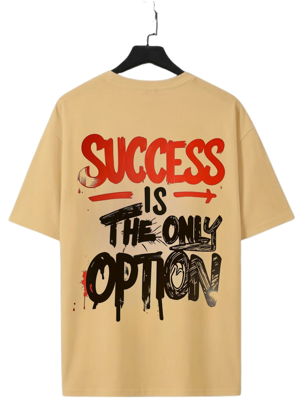 Success Is the Only Option Graphic Oversized T-Shirt | 220 GSM | 100% Cotton