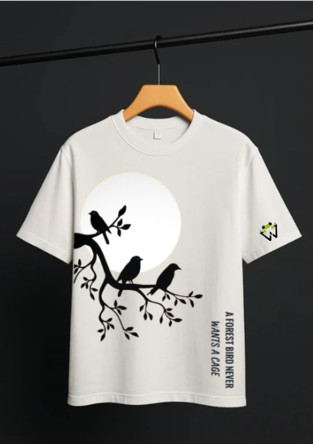 Forest Bird Graphic Oversized T-Shirt | 220 GSM | 100% Cotton