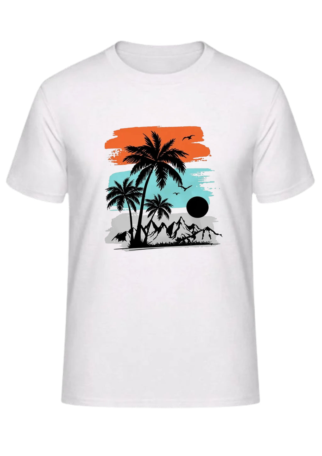 Beach Coconut Tree Regular T-Shirt | 180 GSM | 100% Cotton