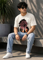 Tree & Guitar Graphic Oversized T-Shirt | 220 GSM | 100% Cotton
