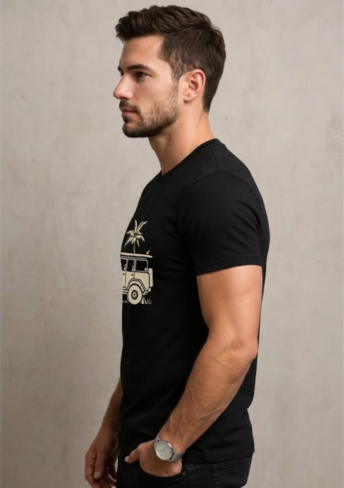 Jeep Coconut Tree Regular T-Shirt | 180 GSM | 100% Cotton