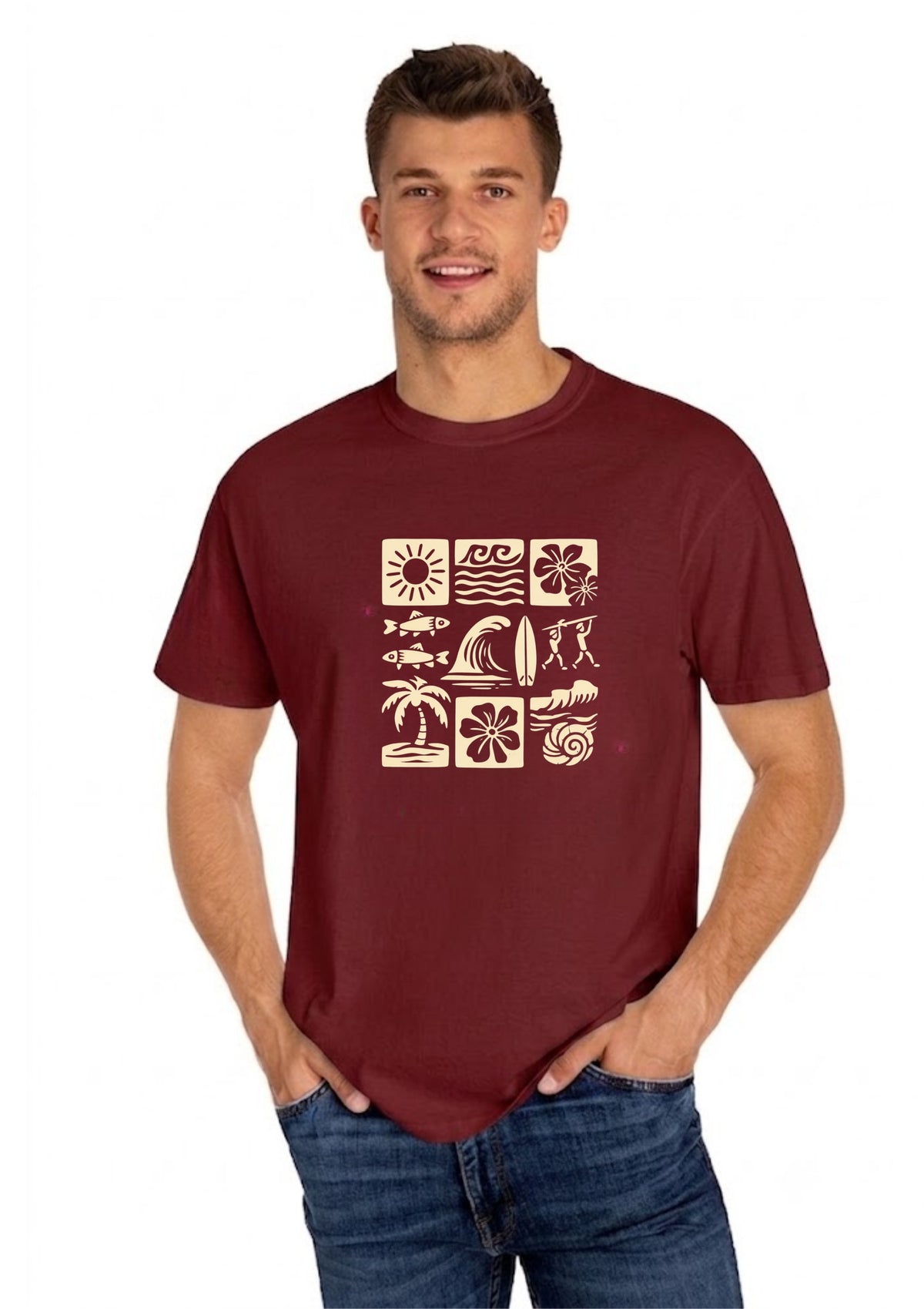Summer Vibes Icon Graphic Regular T-Shirt | 180 GSM | 100% Cotton