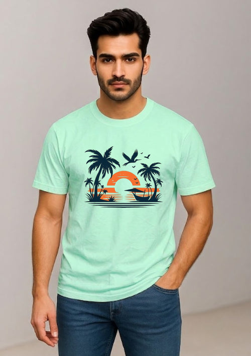 Beach Sunset Regular T-Shirt | 180 GSM | 100% Cotton