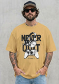 Never Quit Gaming Graphic Oversized T-Shirt | 220 GSM | 100% Cotton