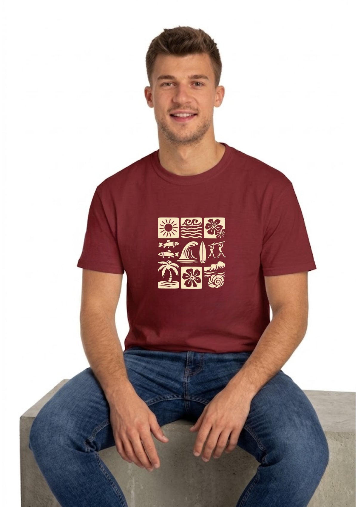 Summer Vibes Icon Graphic Regular T-Shirt | 180 GSM | 100% Cotton