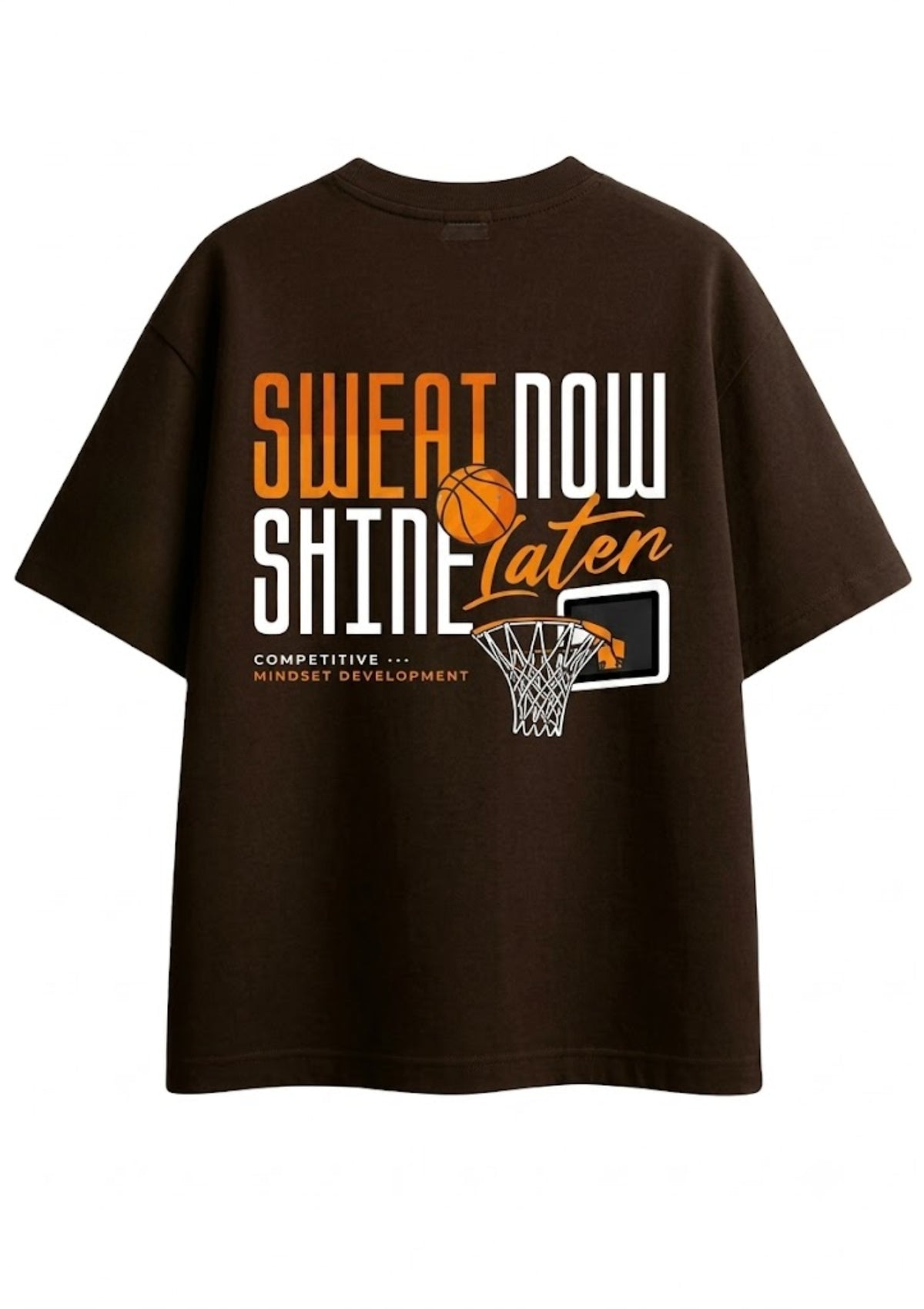 Sweat Now Shine Later Basketball Graphic Oversized T-Shirt | 220 GSM | 100% Cotton