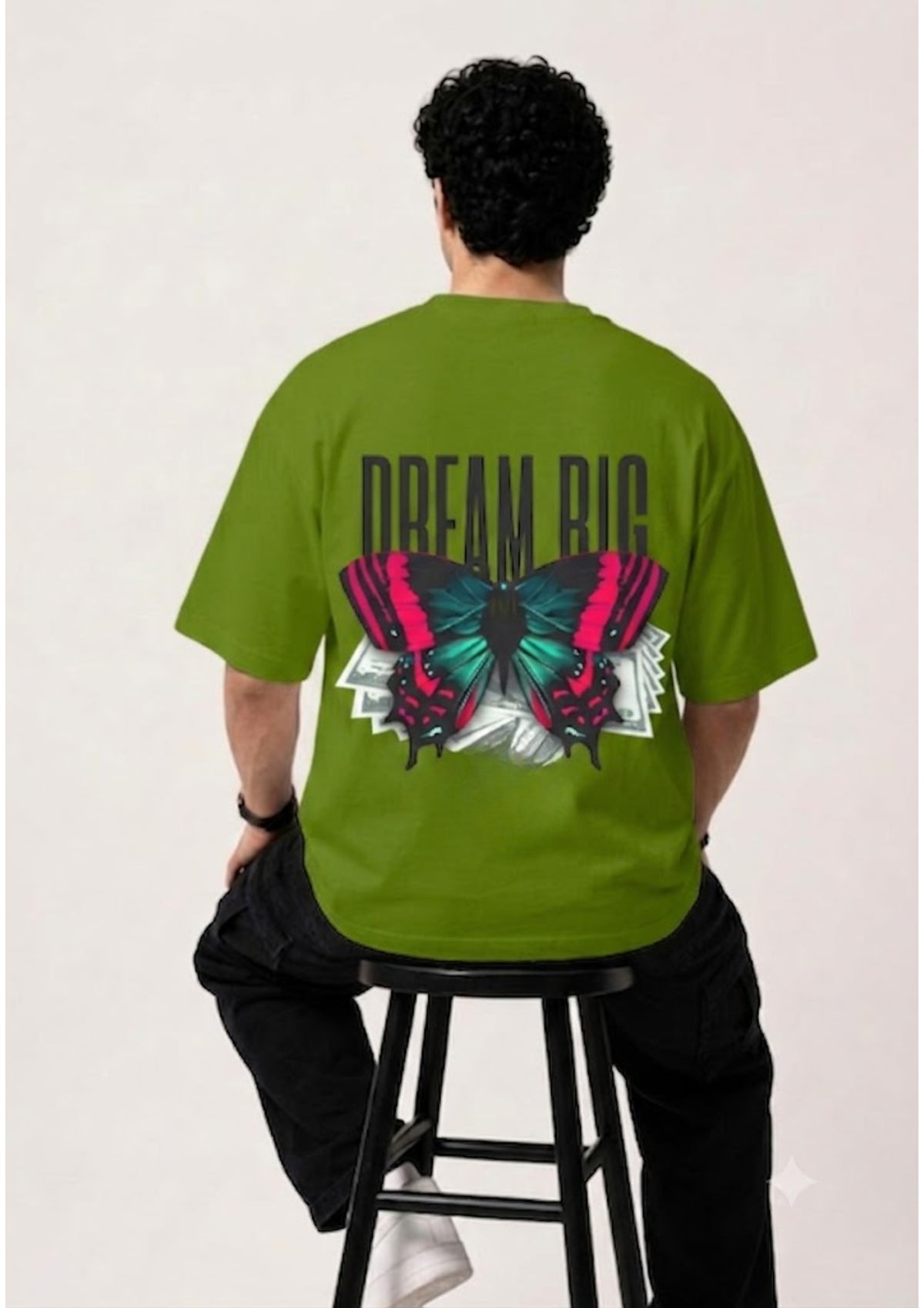 Dream Big Butterfly Graphic Oversized T-Shirt | 220 GSM | 100% Cotton