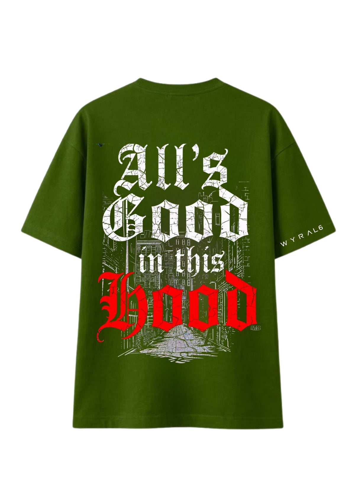 All’s Good In This Hood Typography Oversized T-Shirt for Men | 100% Premium Cotton | 220 GSM