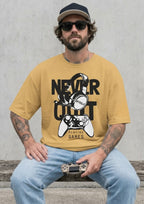 Never Quit Gaming Graphic Oversized T-Shirt | 220 GSM | 100% Cotton