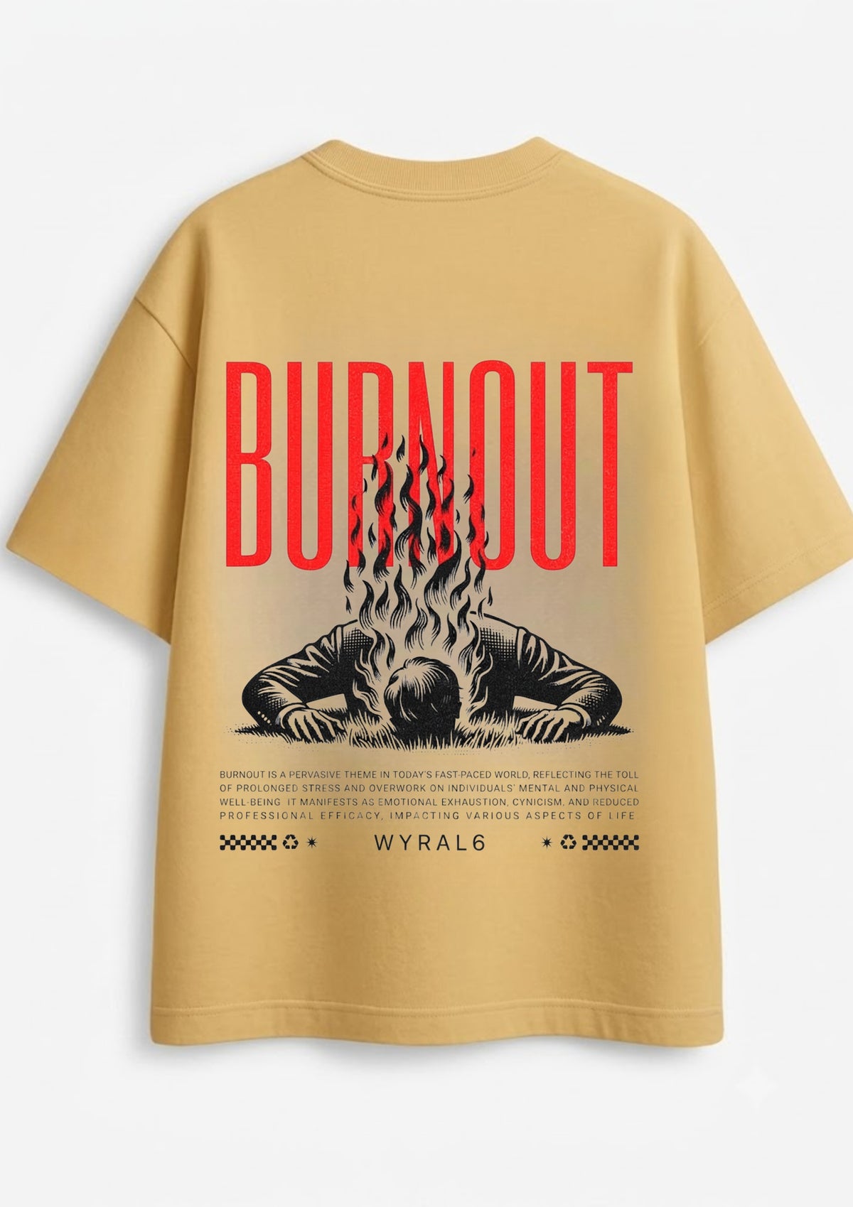 Burnout Graphic Oversized T-Shirt | 220 GSM | 100% Cotton
