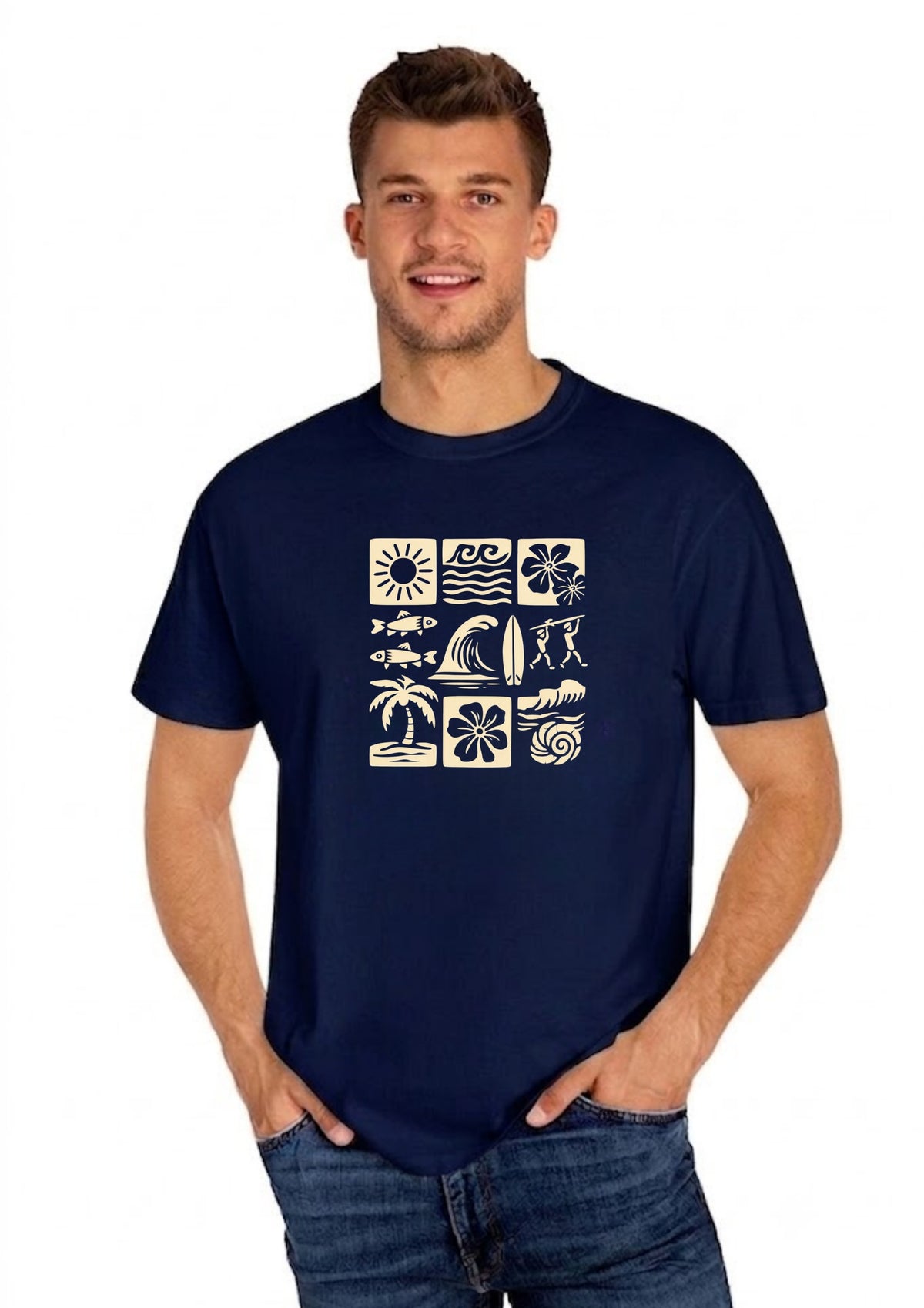 Summer Vibes Icon Graphic Regular T-Shirt | 180 GSM | 100% Cotton