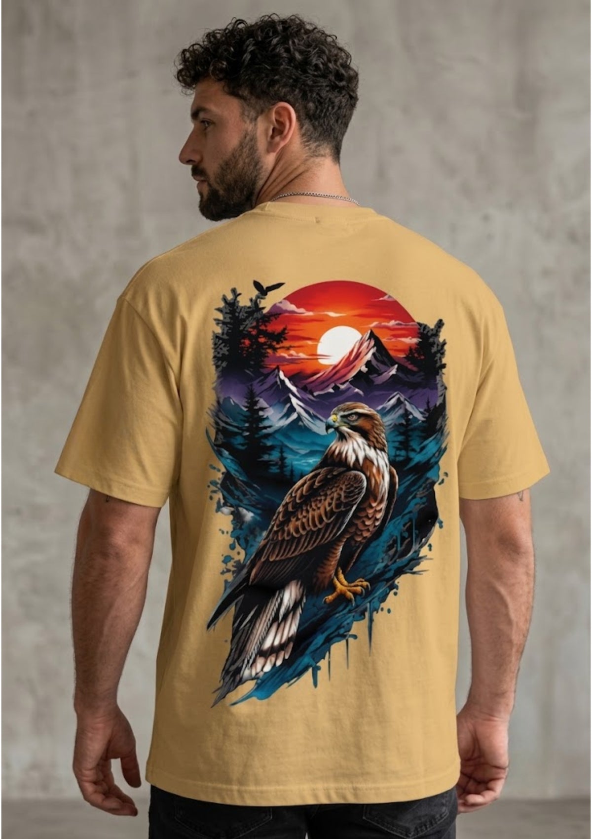 Eagle Mountain Sunset Graphic Oversized T-Shirt | 220 GSM | 100% Cotton