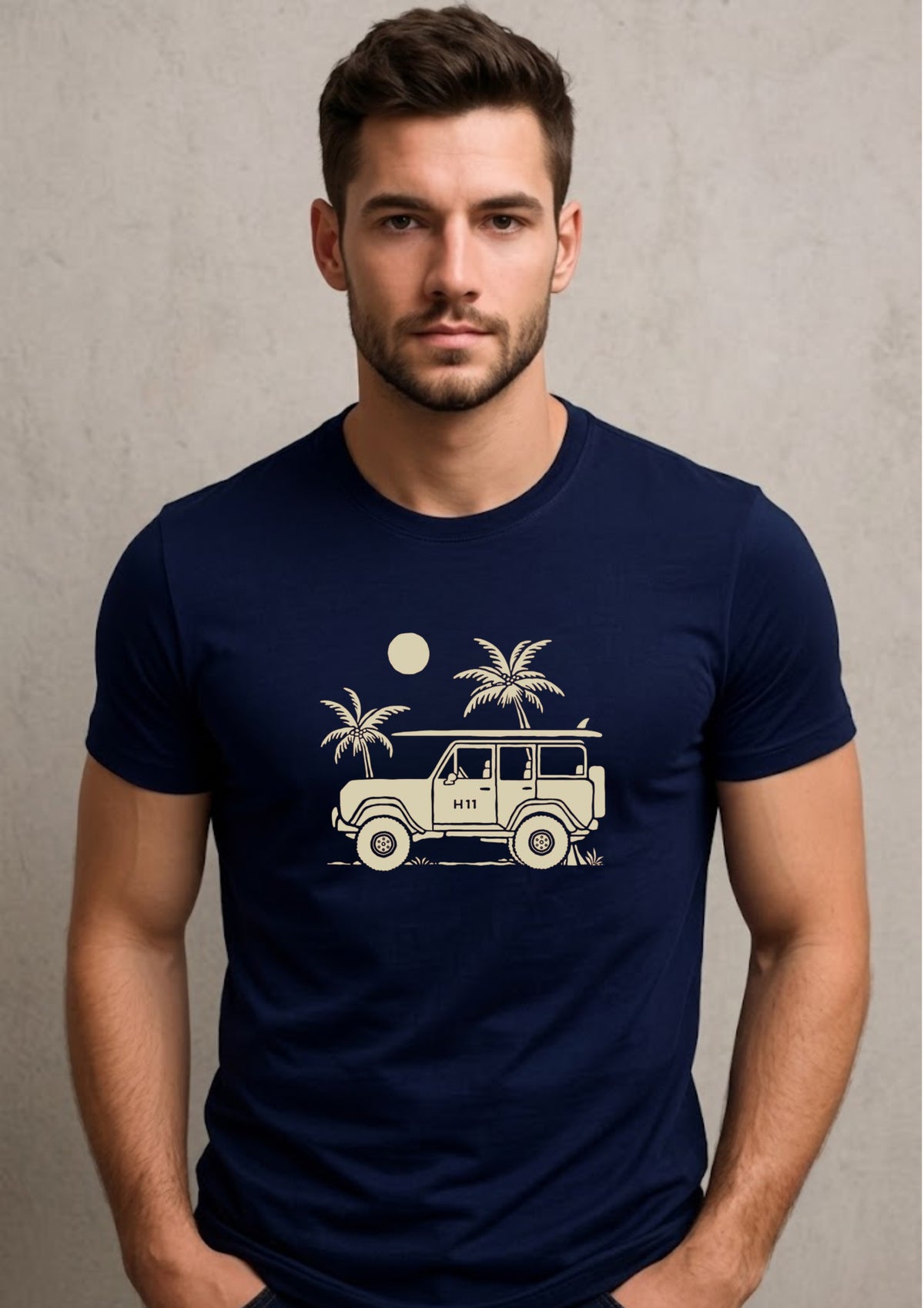 Jeep Coconut Tree Regular T-Shirt | 180 GSM | 100% Cotton