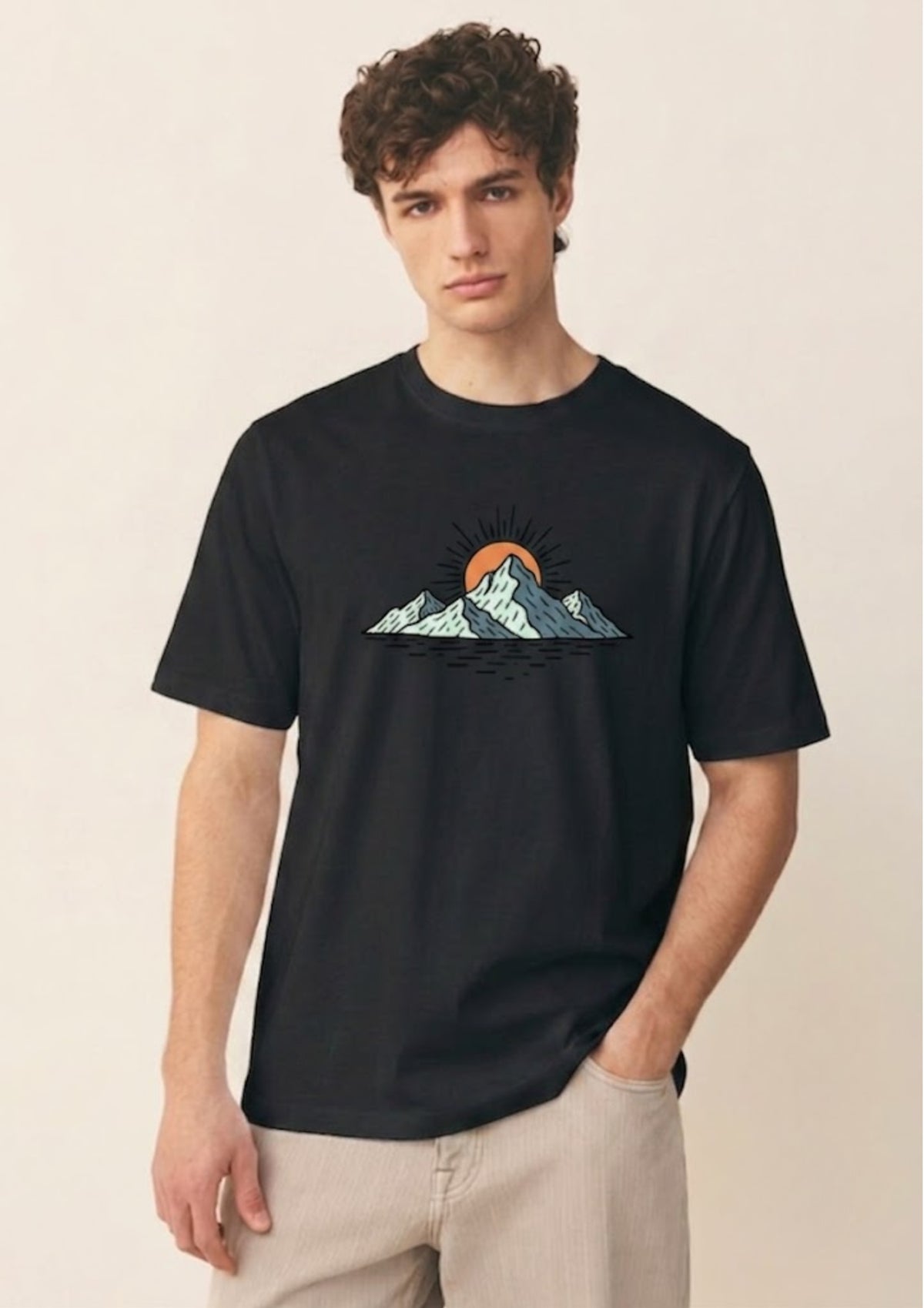 Mountain Sunset Regular T-Shirt | 180 GSM | 100% Cotton