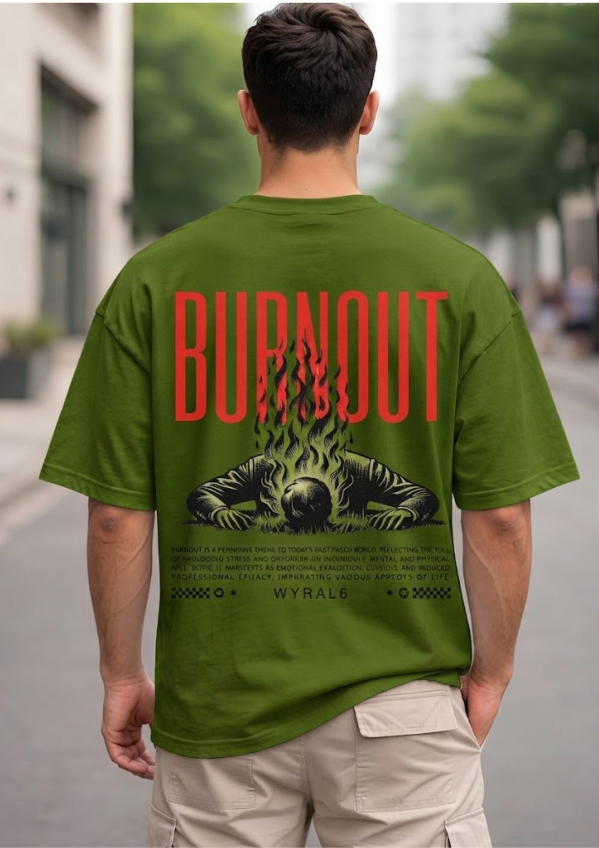 Burnout Graphic Oversized T-Shirt | 220 GSM | 100% Cotton
