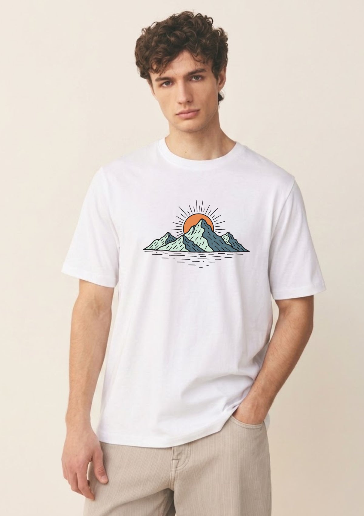 Mountain Sunset Regular T-Shirt | 180 GSM | 100% Cotton
