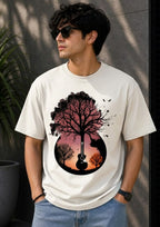 Tree & Guitar Graphic Oversized T-Shirt | 220 GSM | 100% Cotton
